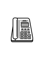 Simple illustration of a white telephone