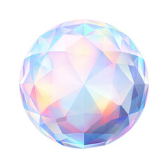 A multifaceted, iridescent sphere