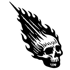 Skull fireball silhouette