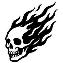 Burning skull silhouette