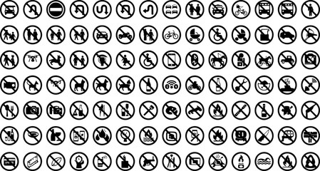 Collection of detailed road signs offering clear guidance and safety information for navigation