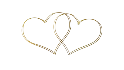 Two intertwined golden hearts