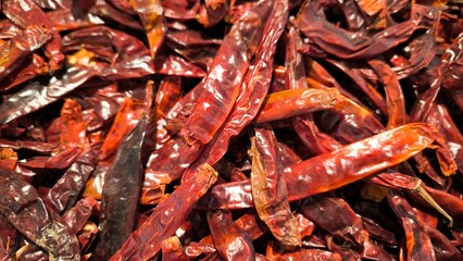 Close-Up of Dried Red Chili Peppers