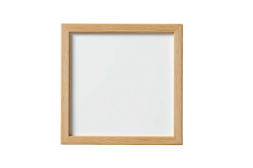 Empty light beige wooden picture frame