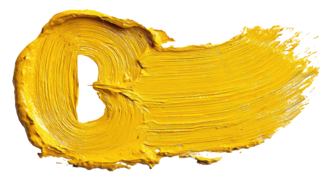 Yellow paint brushstroke