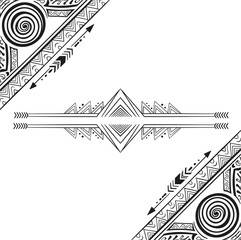 Tribal Corner Page Decor Silhouette Vector Art