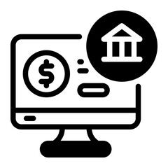 This Online Banking icon is suitable for Bank, Finance, and related fields.