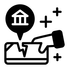 This Overdraft icon is suitable for Bank, Finance, and related fields.