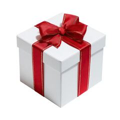 White gift box with red ribbon (1)