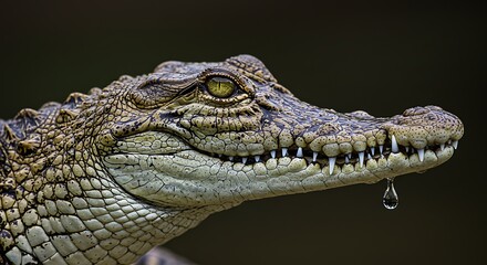 Naklejka premium Crocodile profile closeup