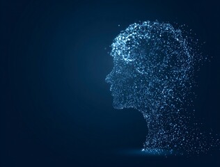 Dynamic blue background with glowing dots forming a T, perfect for technology, branding, or modern design projects, conveying innovation and digital connection