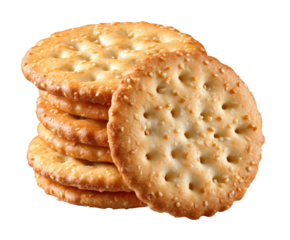 Stack of round crackers