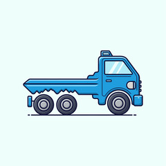 Car key service, vehicle key service, A truck with key icon logo flat vector design