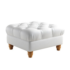 Obraz premium White square footstool with button tufting
