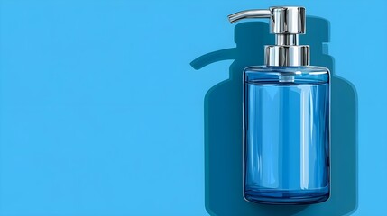 Obraz premium Modern blue soap dispenser studio setting product photography minimalist design