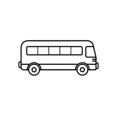 Outline drawing of a bus on transparent background