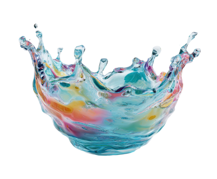 Colorful water splash