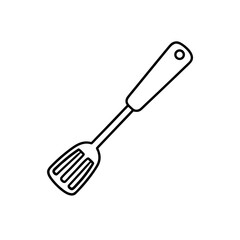 Outline of kitchen spatula on transparent background
