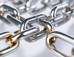 Obraz premium Close-up view of metallic chains