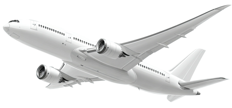 White airplane in flight (2)