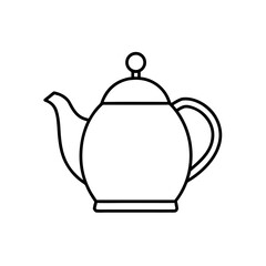Outline drawing of teapot on transparent background