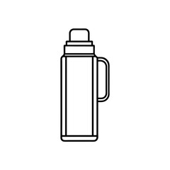 Outline of a thermos flask on transparent background