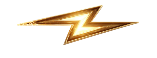 Gold lightning bolt graphic