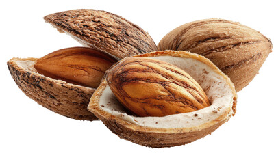 Close-up of almonds in shells