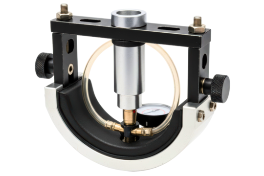 Precision engineering tool for pressure and leak testing isolated with transparent background