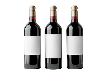Three wine bottles, blank labels