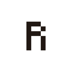 Letter F and i square, unique geometric symbol simple logo vector