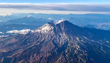 High-angle view of a volcano