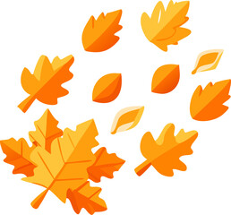 Naklejka premium Vibrant autumn fallen leaves 3d minimalist composition for seasonal decor and design