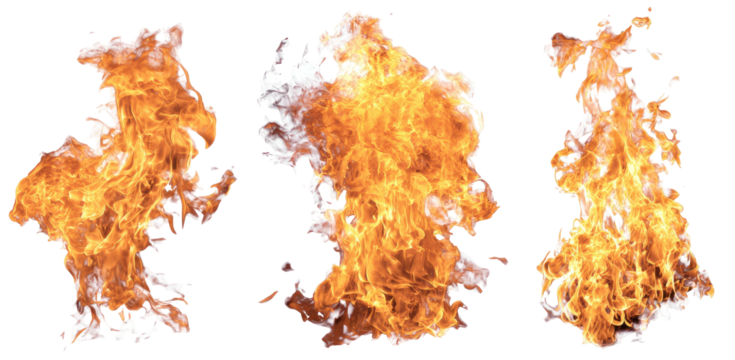 Fiery shapes of burning maps