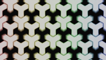 Seamless Y-shaped geometric pattern with soft rainbow gradient glow, ideal for abstract or futuristic designs.