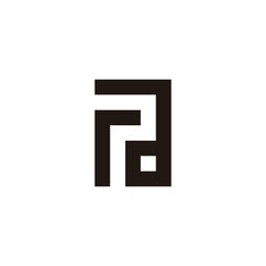 Letter r and a square geometric symbol simple logo vector