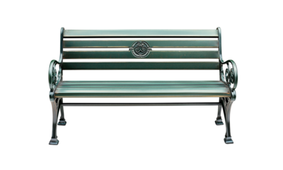 Park bench seating urban park furniture image outdoor environment front view public space design