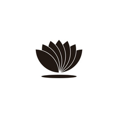 Flower, lotus geometric symbol simple logo vector
