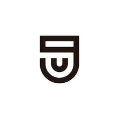 Letter U in g shield geometric symbol simple logo vector