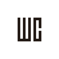 Letter wc square geometric symbol simple logo vector