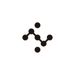 Letter N and H molecules square geometric symbol simple logo vector