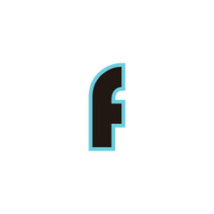 Letter F blue neon geometric symbol simple logo vector