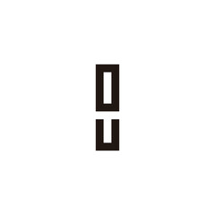 Letter o, g and U rectangle geometric symbol simple logo vector
