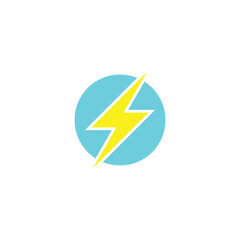 Electric, lightning, circle geometric symbol simple logo vector