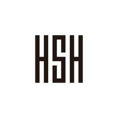 Letter H, S and H square, rectangles geometric symbol simple logo vector