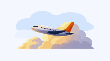 Fototapeta premium Airplane flying through clouds