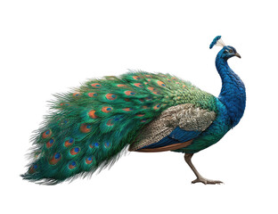 Peacock in profile view