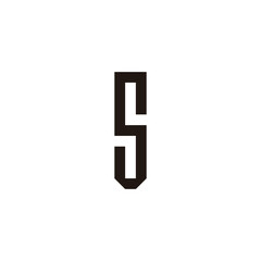 Letter s shield, square geometric symbol simple logo vector