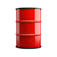 Red oil barrel on black background