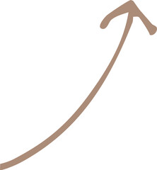 up brown arrow hand draw element